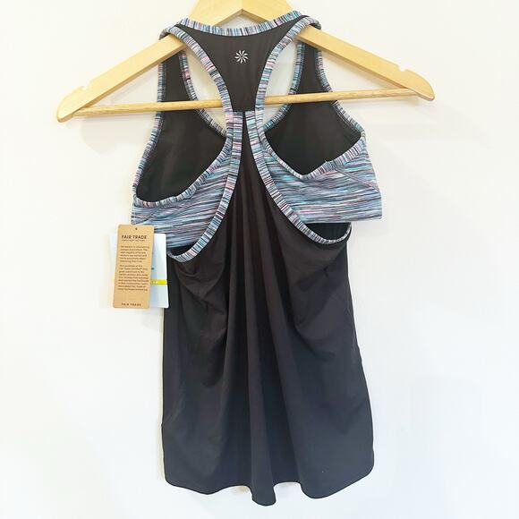 NEW Athleta Girl SpaceDye Racer 2 in 1 tank sz L (12) - Picture 4 of 7